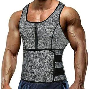 New Men's Sweat Sauna Waist Trainer Grey